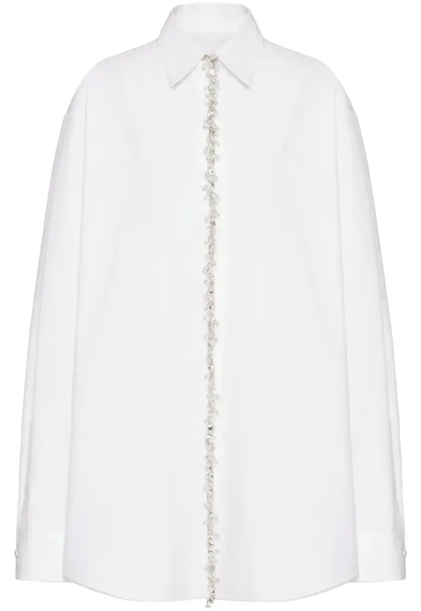 Valentino Garavani Compact broderad skjorta - Vit