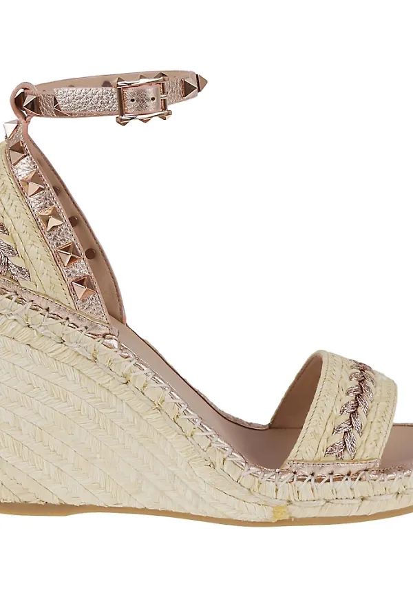 Valentino Garavani Flat Sandals Beige, Dam