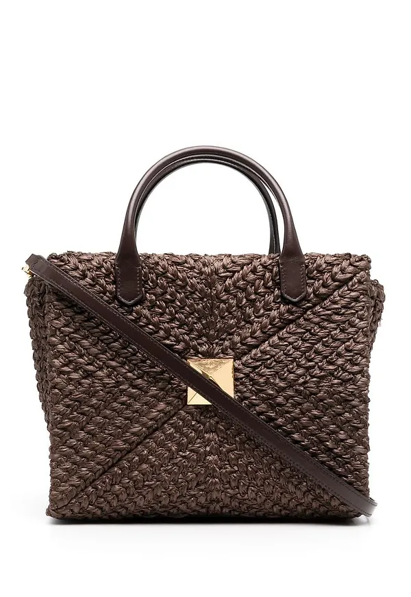 Valentino Garavani One Stud axelväska - Brun