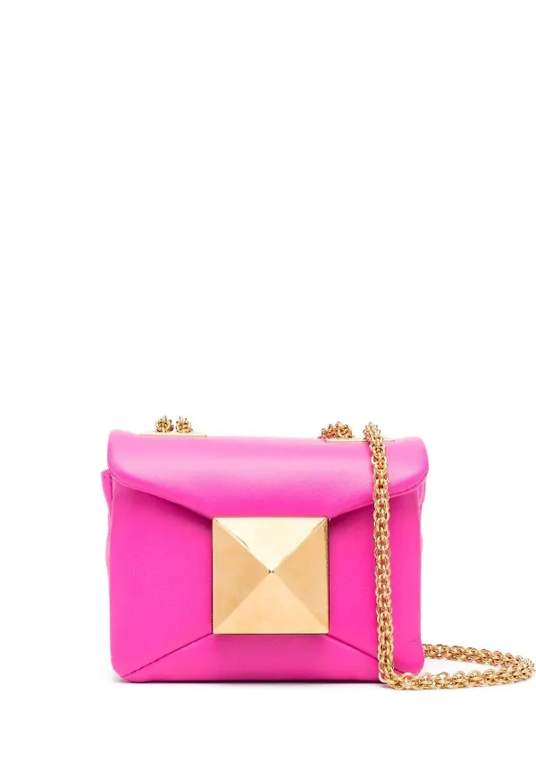 Valentino Garavani One Stud läderväska med nitar - Rosa