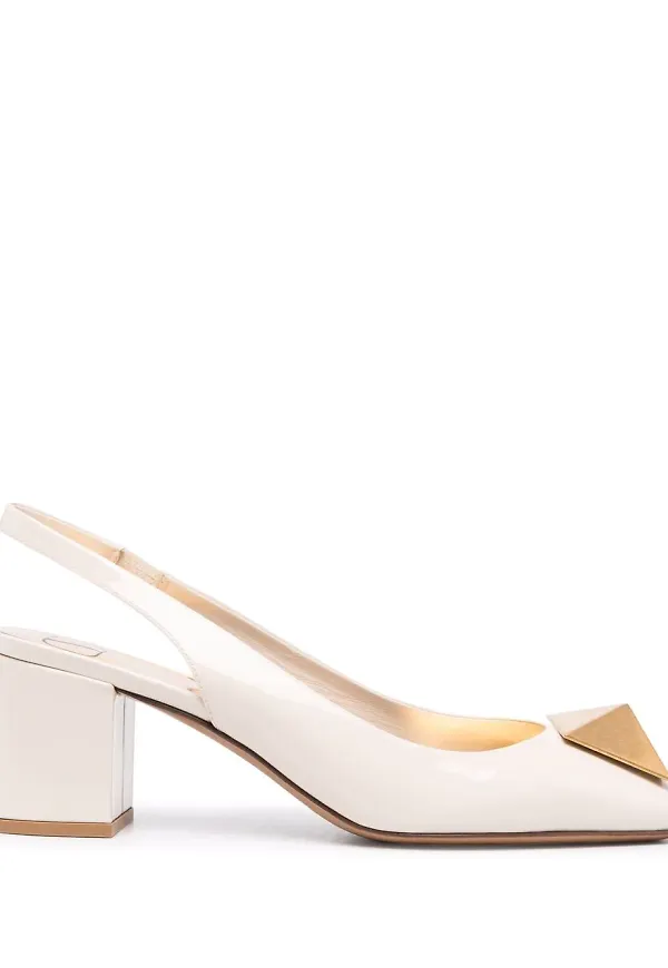 Valentino Garavani One Stud slingback-pumps - Vit