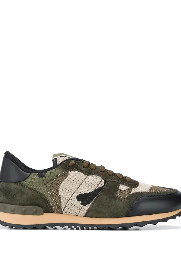 Valentino Garavani Rockrunner kamouflagemönstrade sneakers - Grön