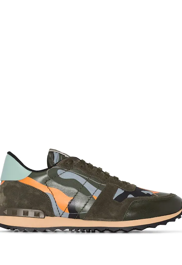 Valentino Garavani Rockrunner kamouflagemönstrade sneakers - Grön