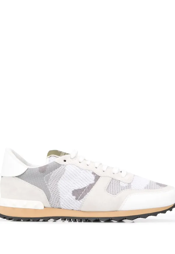 Valentino Garavani Rockrunner kamouflagemönstrade sneakers - Vit