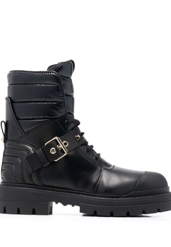 Valentino Garavani Rockstud 20 mm vattentäta militärkängor - Svart