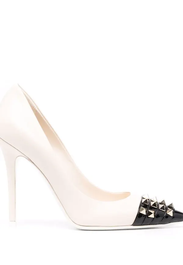 Valentino Garavani Rockstud Alcove läderpumps - Neutral