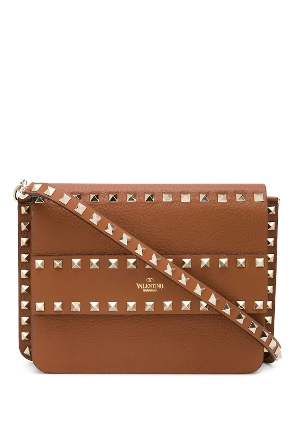 Valentino Garavani Rockstud axelväska - Brun