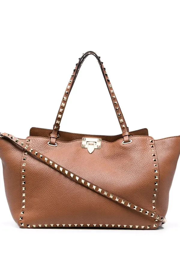 Valentino Garavani Rockstud axelväska - Brun