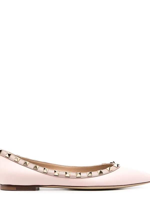 Valentino Garavani Rockstud ballerinaskor - Rosa
