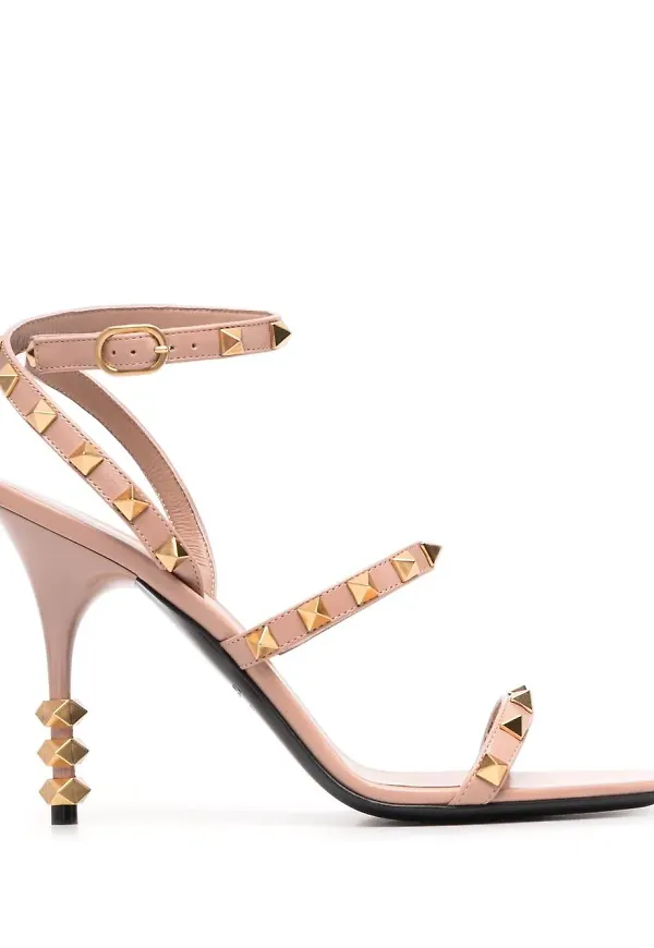 Valentino Garavani Rockstud högklackade sandaler - Rosa