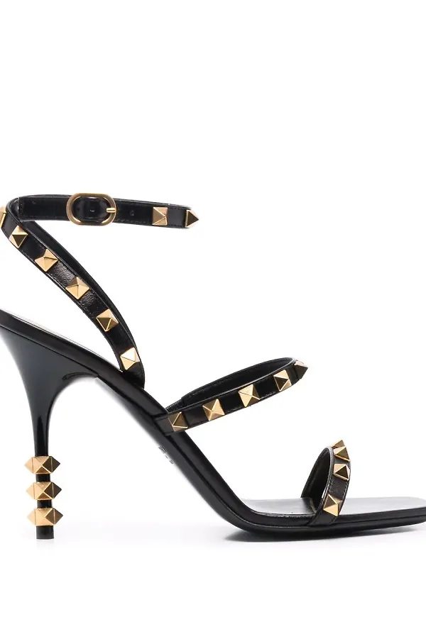 Valentino Garavani Rockstud högklackade sandaler - Svart