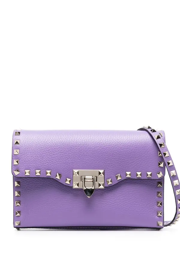 Valentino Garavani Rockstud liten axelremsväska - Lila