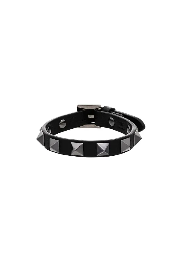 Valentino Garavani Rockstud läderarmband - Svart