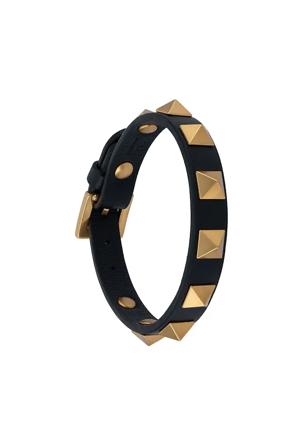 Valentino Garavani Rockstud läderarmband - Svart