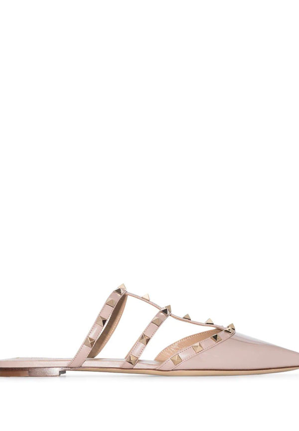 Valentino Garavani Rockstud läderpumps - Neutral