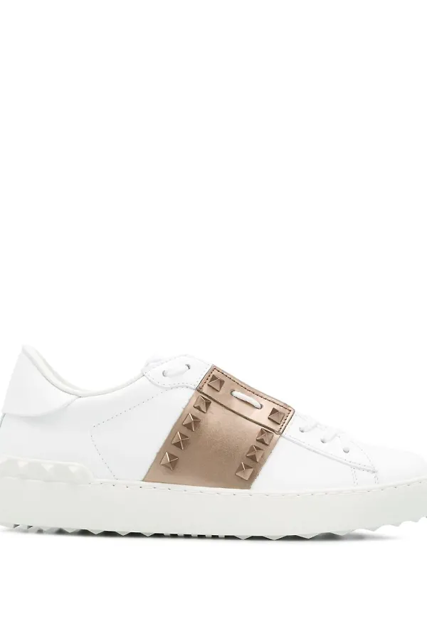 Valentino Garavani Rockstud lädersneakers - Vit