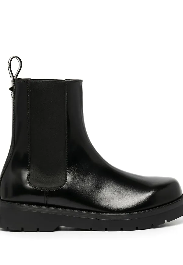 Valentino Garavani Rockstud läderstövlar - Svart