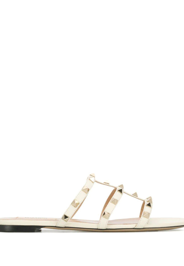 Valentino Garavani Rockstud låga sandaler - Vit