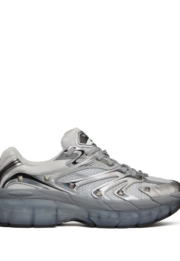 Valentino Garavani Rockstud låga sneakers - Silverfärgad