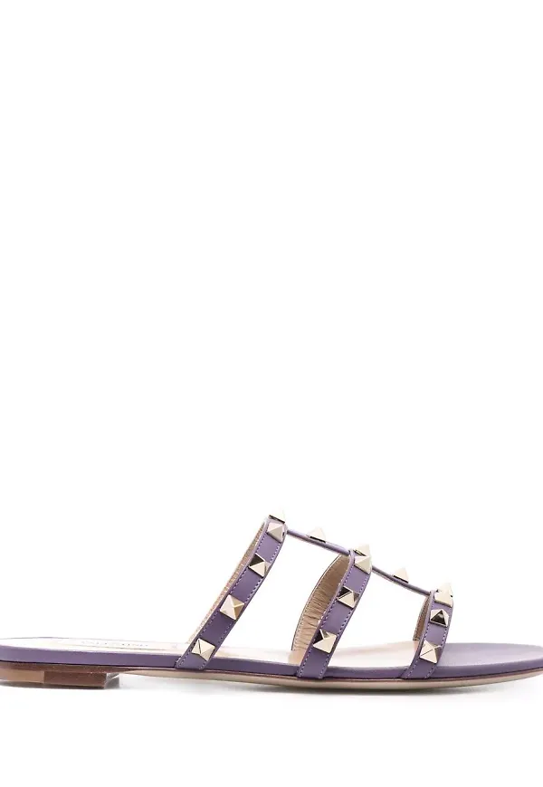 Valentino Garavani Rockstud platta sandaler - Lila