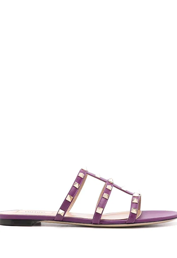 Valentino Garavani Rockstud platta sandaler - Lila