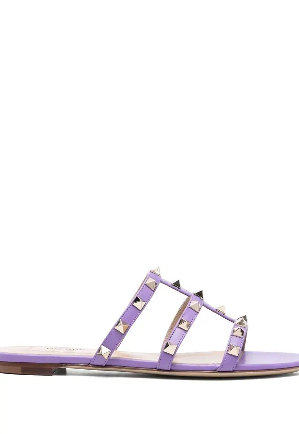 Valentino Garavani Rockstud platta sandaler - Lila