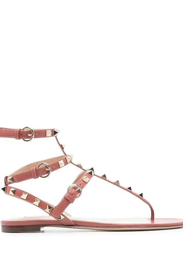 Valentino Garavani Rockstud platta sandaler - Rosa