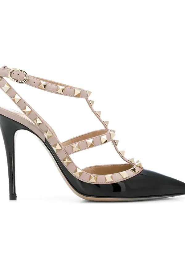 Valentino Garavani Rockstud pumps med ankelrem - Svart