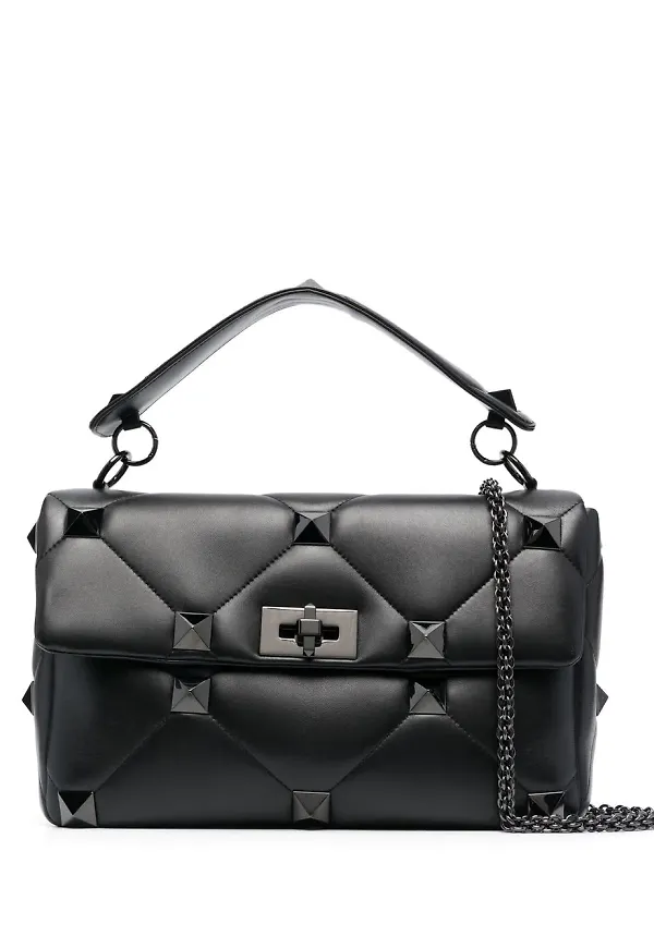 Valentino Garavani Rockstud quiltad axelväska - Svart