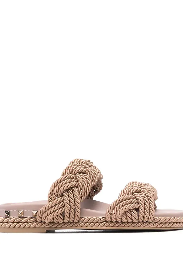 Valentino Garavani Rockstud repsandaler - Neutral