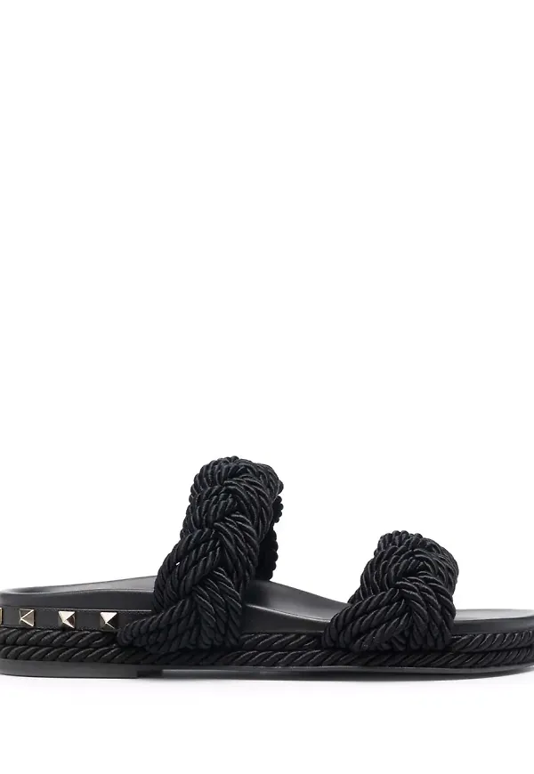 Valentino Garavani Rockstud repsandaler - Svart