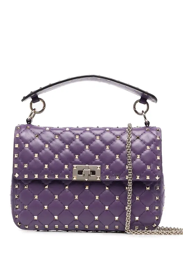 Valentino Garavani Rockstud Spike axelväska - Lila