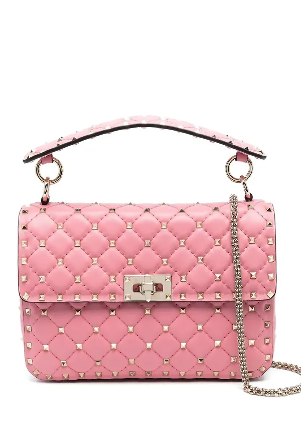 Valentino Garavani Rockstud Spike axelväska - Rosa