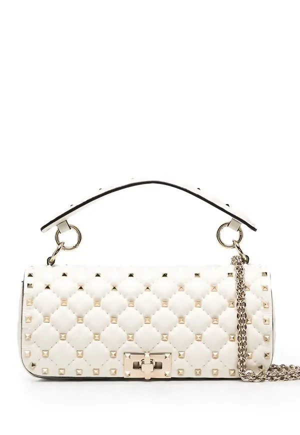Valentino Garavani Rockstud Spike axelväska - Vit