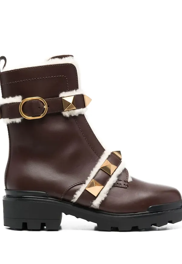 Valentino Garavani Rockstud stövletter - Brun
