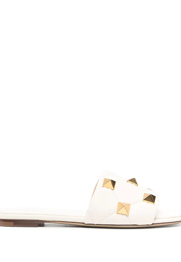 Valentino Garavani Rockstud toffelsandaler - Vit