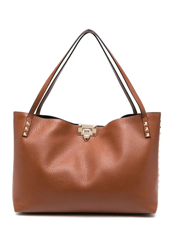 Valentino Garavani Rockstud utsmyckad totebag - Brun