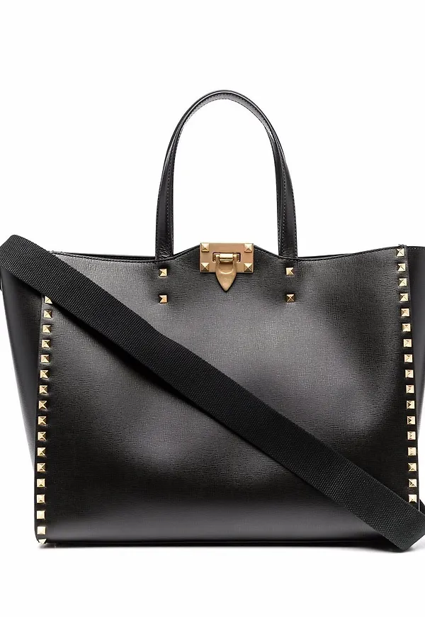 Valentino Garavani Rockstud utsmyckad totebag - Svart