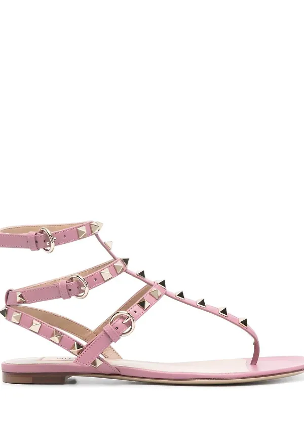 Valentino Garavani Rockstud utsmyckade sandaler - Rosa