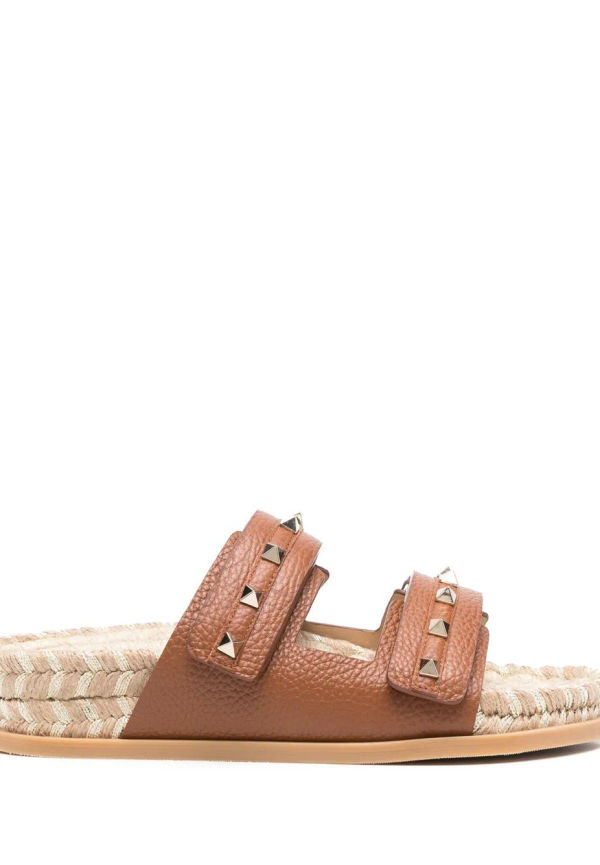 Valentino Garavani Rockstud vävda sandaler - Brun