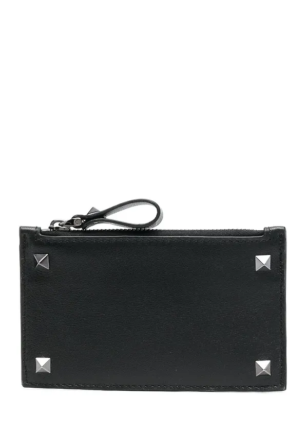 Valentino Garavani Rockstud zip cardholder - Svart