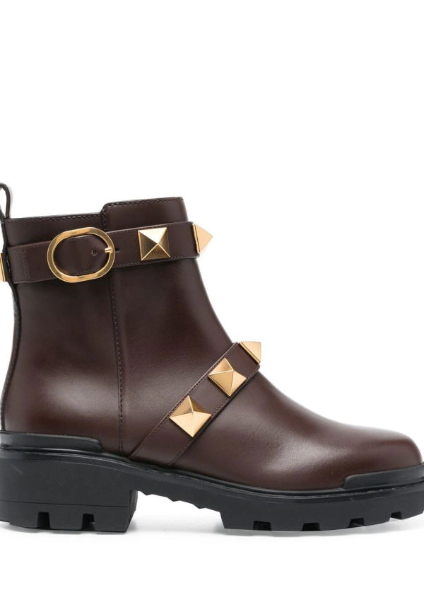 Valentino Garavani Roman Stud militärkängor - Brun