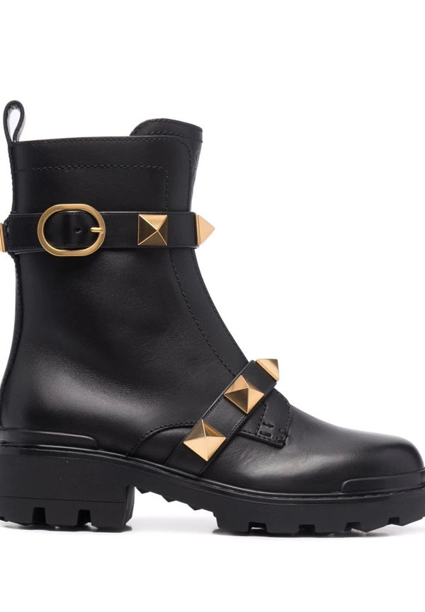 Valentino Garavani Roman Stud militärkängor 85 mm - Svart