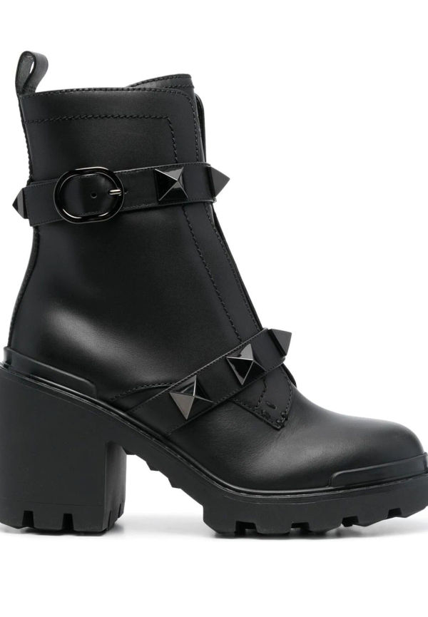 Valentino Garavani Roman Stud militärkängor 85 mm - Svart