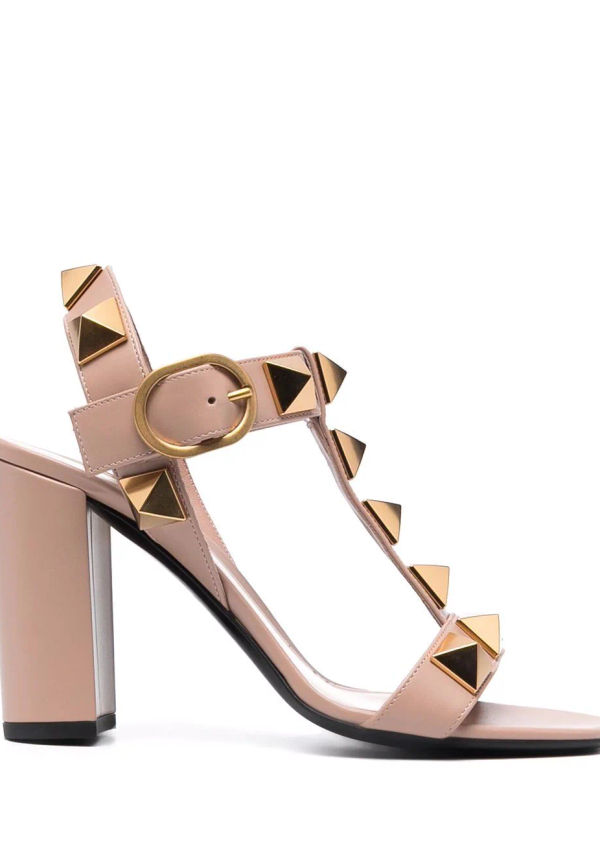 Valentino Garavani Roman Stud sandaler med blockklack - Rosa