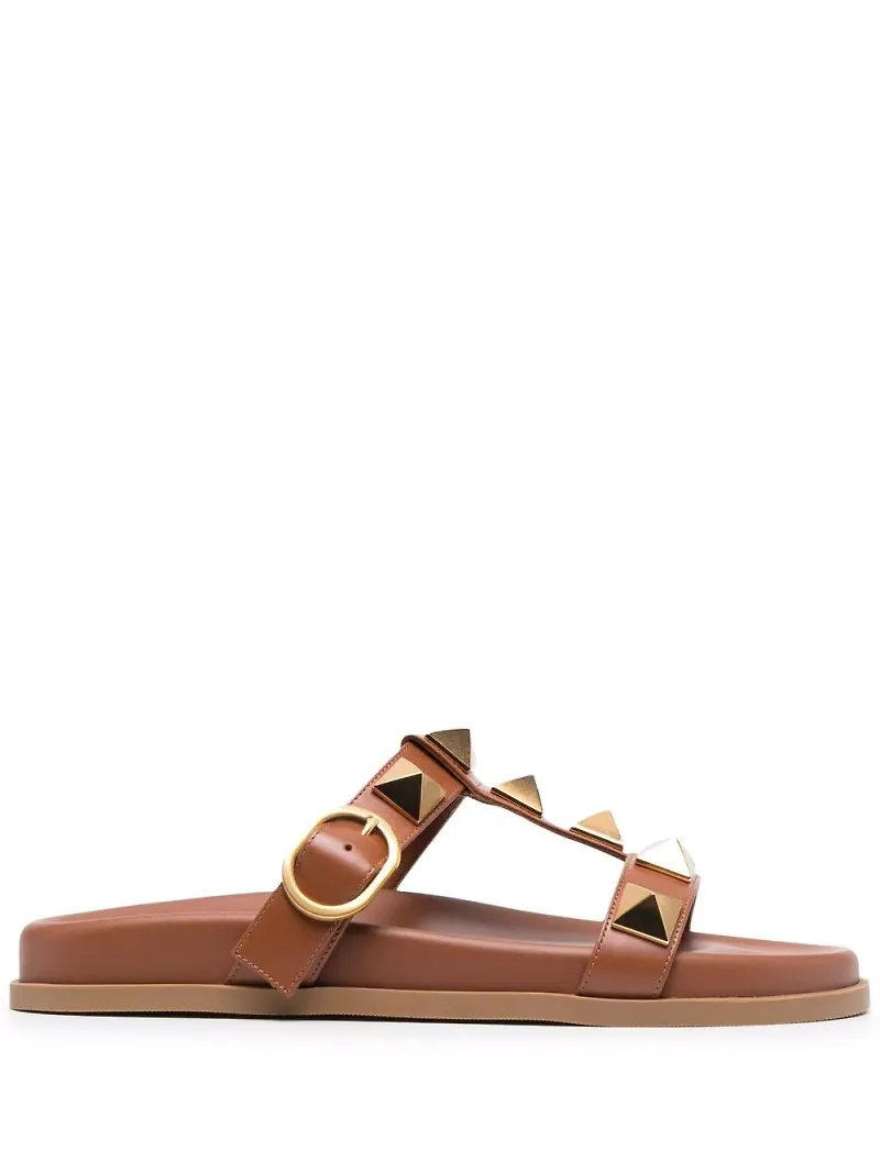 Valentino Garavani Roman Stud toffelsandaler - Brun