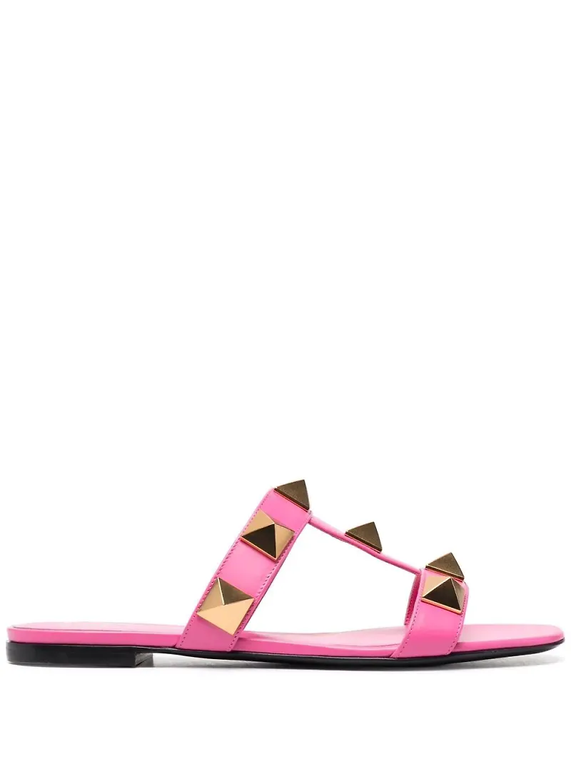 Valentino Garavani Roman Stud toffelsandaler - Rosa