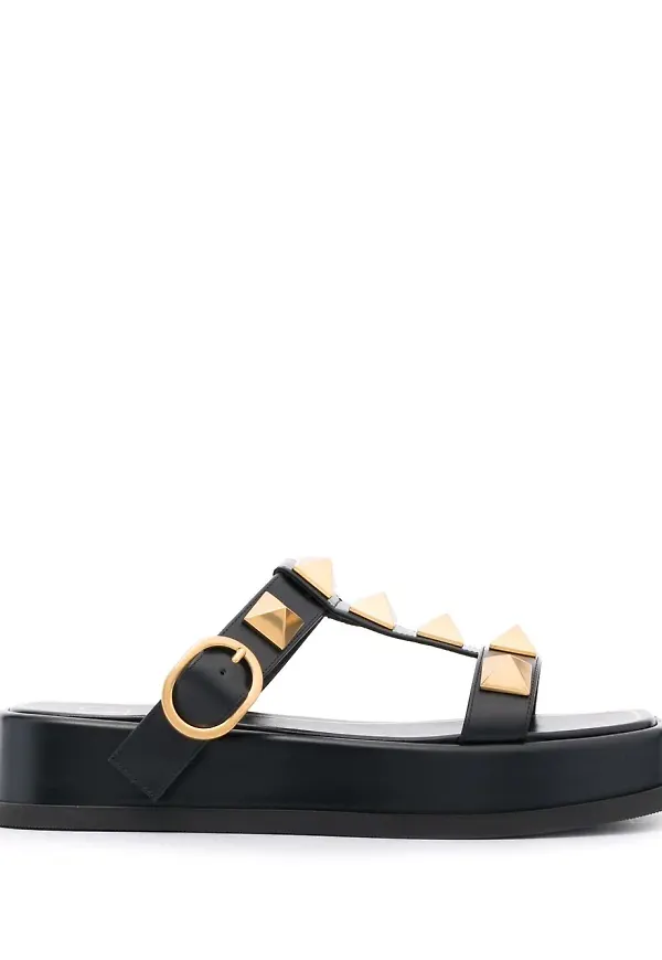 Valentino Garavani Roman Stud toffelsandaler - Svart