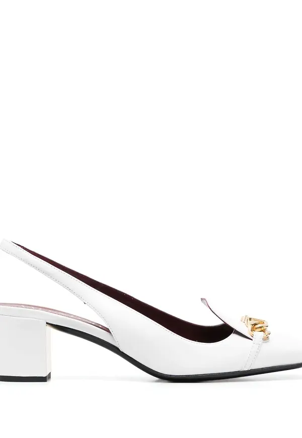 Valentino Garavani slingback-pumps i skinn - Vit