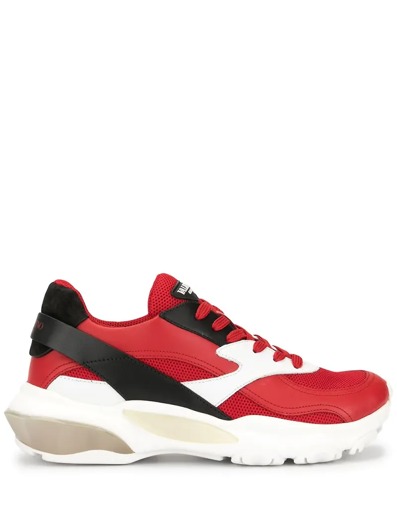 Valentino Garavani sneakers med meshpanel - Röd